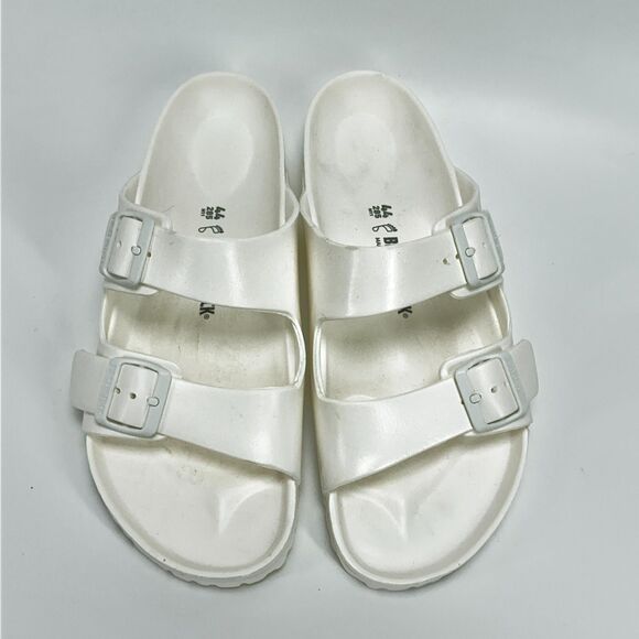Birkenstock Arizona White Slide Sandal Rubber Men\'s Size 44 Euro US 11 Straps main image 5